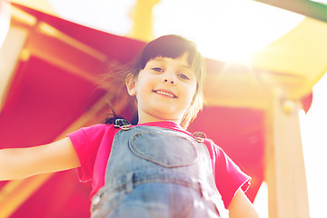 Image showing happy little girl on children playground