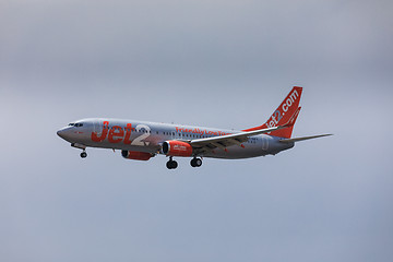 Image showing ARECIFE, SPAIN - APRIL, 16 2017: Boeing 737-800 of Jet2 with the