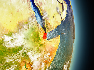 Image showing Djibouti in red from space