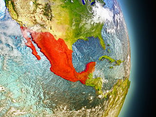 Image showing Mexico in red from space