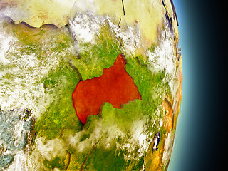 Image showing Central Africa in red from space