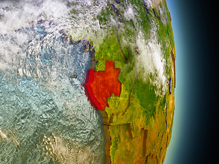 Image showing Gabon in red from space