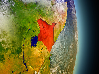 Image showing Kenya in red from space