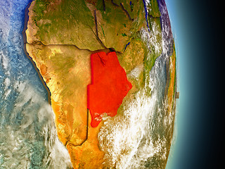 Image showing Botswana in red from space