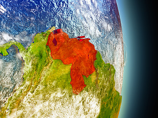 Image showing Venezuela in red from space