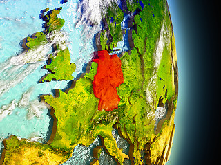 Image showing Germany in red from space