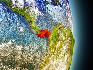 Image showing Panama in red from space