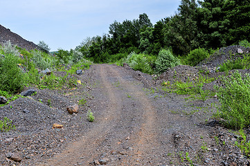 Image showing Dumps rock mountains from industrial quarries