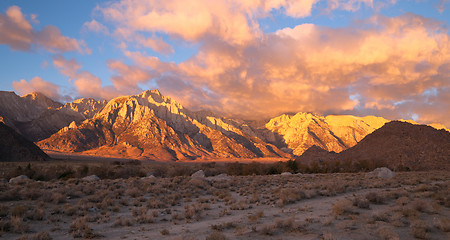 Image showing Alabama Hills Sunset Sierra Nevada Range California Mountains