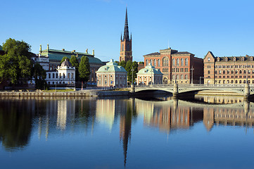 Image showing STOCKHOLM, JULY 21 , 2017: Early morning in Stockholm city and T