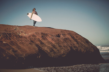 Image showing Surfer girl