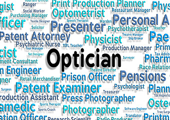 Image showing Optician Job Indicates Recruitment Eyes And Opticians