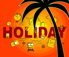 Image showing Holiday Icons Shows Time Off And Getaway