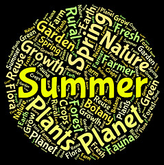 Image showing Summer Word Shows Hot Weather And Midsummer