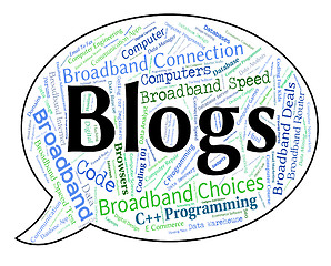 Image showing Blogs Word Shows Weblog Blogging And Blogger