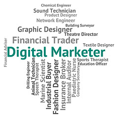 Image showing Digital Marketer Shows High Tec And Advertisers