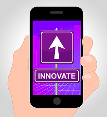 Image showing Innovate Online Represents Mobile Phone And Idea