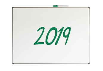 Image showing 2019, message on whiteboard