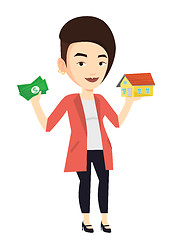 Image showing Woman buying house thanks to loan.