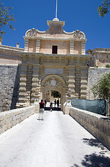 Image showing entry gate ancient city mdina malta rabat