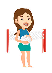 Image showing Beach volleyball player vector illustration.