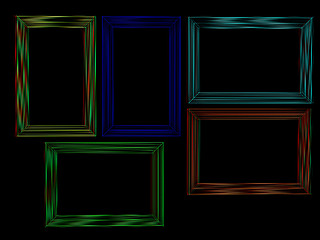 Image showing Abstract frames. Conceptual design. 3D illustration. Anaglyph. V