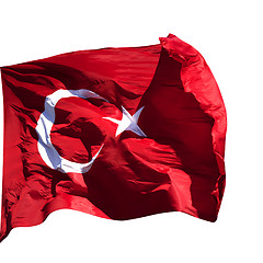 Image showing Turkish flag waving