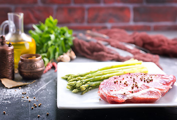 Image showing meat with asparagus