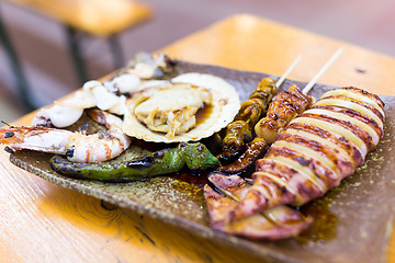 Image showing Grilled seafood in restaurant