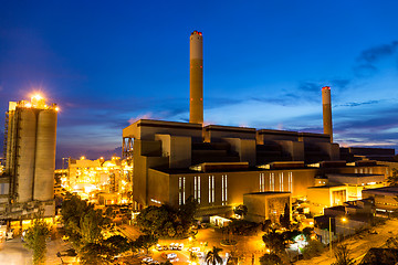 Image showing Coal Power plant at dusk 