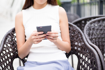 Image showing Woman using mobile phone