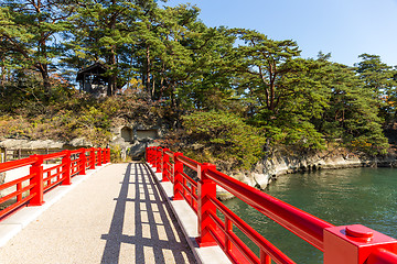 Image showing Red bridge in Japanese Matsushima