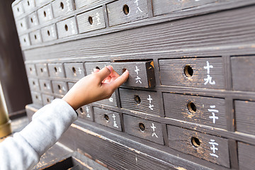 Image showing Hand open with the drawer in temple