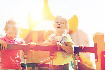 Image showing happy little girls on children playground