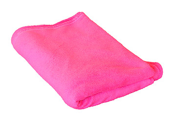 Image showing pink towel over white