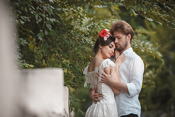 Image showing Wedding decoration in the garden.