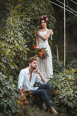 Image showing Wedding decoration in the garden.