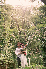 Image showing Wedding decoration in the garden.