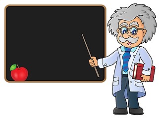 Image showing Scientist by blackboard theme image 2