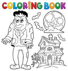 Image showing Coloring book Frankenstein theme