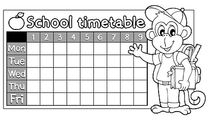 Image showing Coloring book timetable topic 6