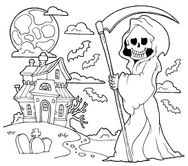 Image showing Black and white grim reaper theme 2