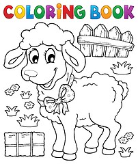 Image showing Coloring book sheep theme 3