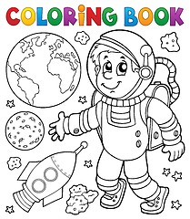 Image showing Coloring book astronaut theme 1