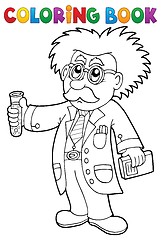 Image showing Coloring book scientist theme 1