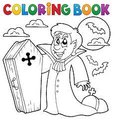 Image showing Coloring book vampire theme 4