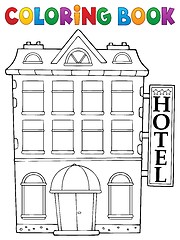 Image showing Coloring book hotel theme 1