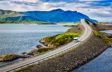 Image showing Atlantic Ocean Road Caravan car.