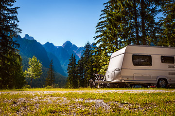 Image showing Family vacation travel, holiday trip in motorhome