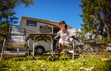 Image showing Family vacation travel, holiday trip in motorhome